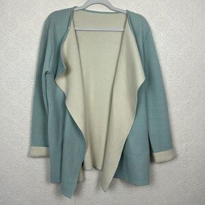 Algo Of Switzerland 100%‎ Cashmere Cardigan Wrap Sweater Tiffany Blue Baby